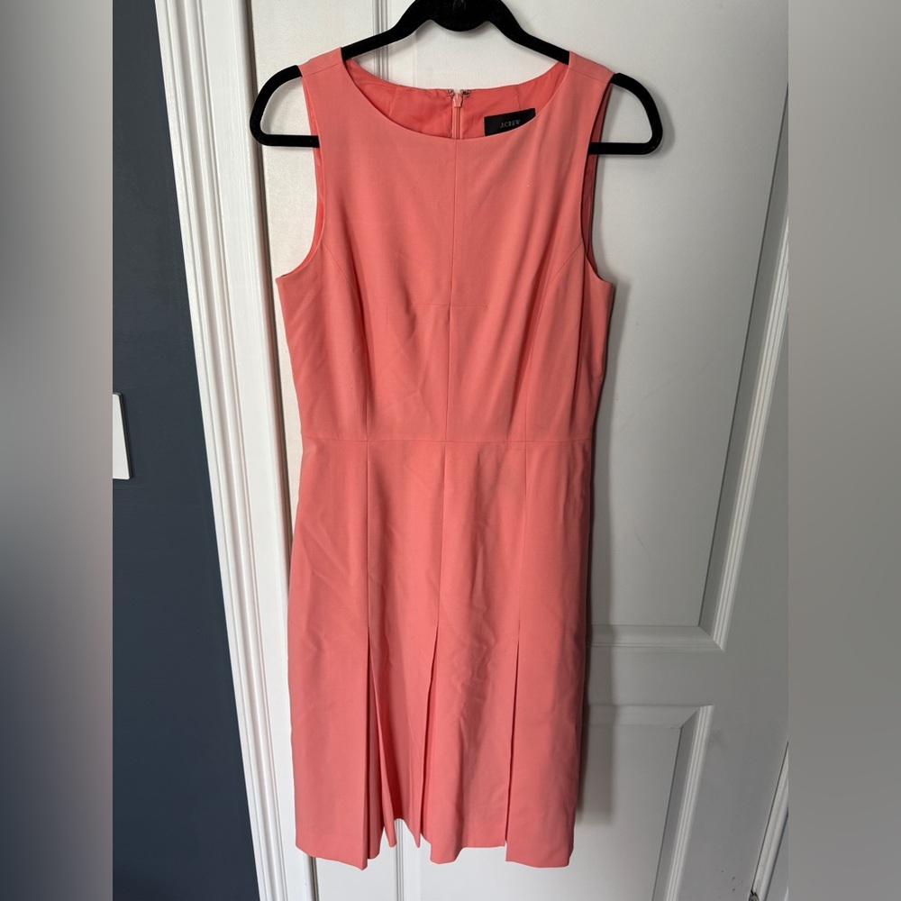 J Crew 8T Tall Pink Salmon Smart Dress Cashmere Wool